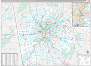 Atlanta-Sandy Springs-Roswell Metro Area Wall Map Premium Style